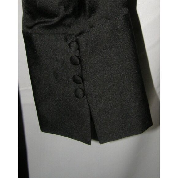 NWT Black Sz Medium Church Office EDEN Style Silky Mini Wraparound Dress GUESS - Picture 5 of 7